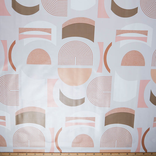 PVC DOBLE ESTAMPADO BLANCO ARENA GEOMETRICO