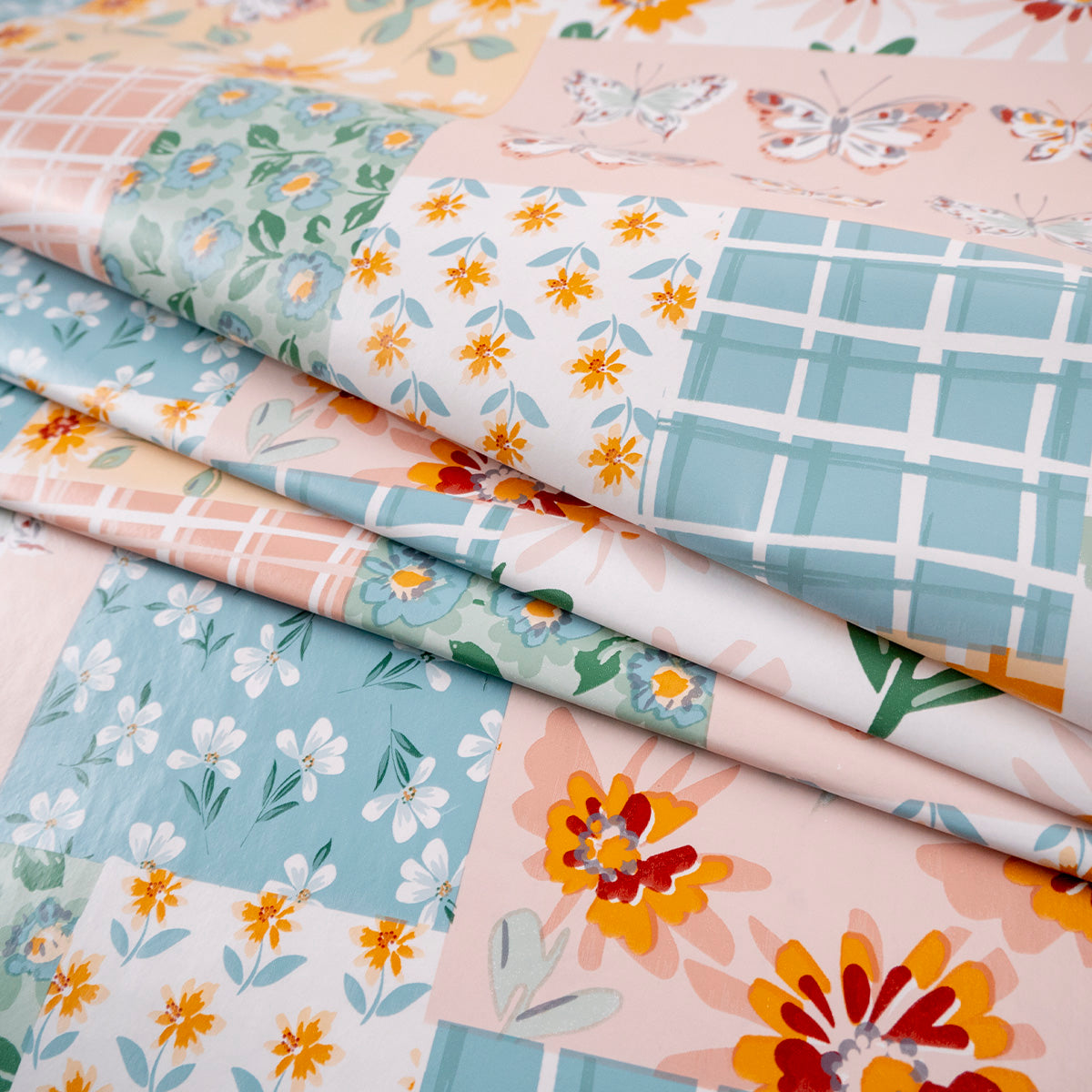 PVC DOBLE ESTAMPADO CELESTE CASHMERE PATCHWORK