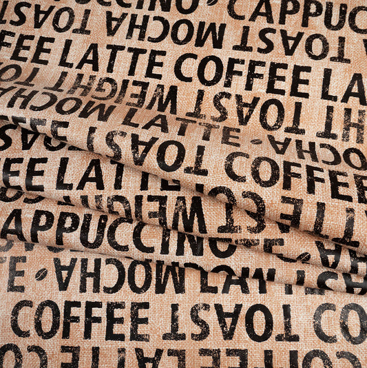 PVC DOBLE ESTAMPADO MARRON OJO TIGRE CON LETRAS