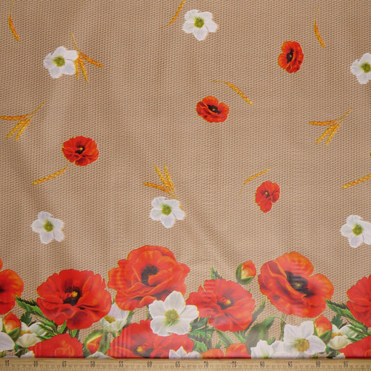 PVC DOBLE ESTAMPADO MARRON ARCILLA FLORAL