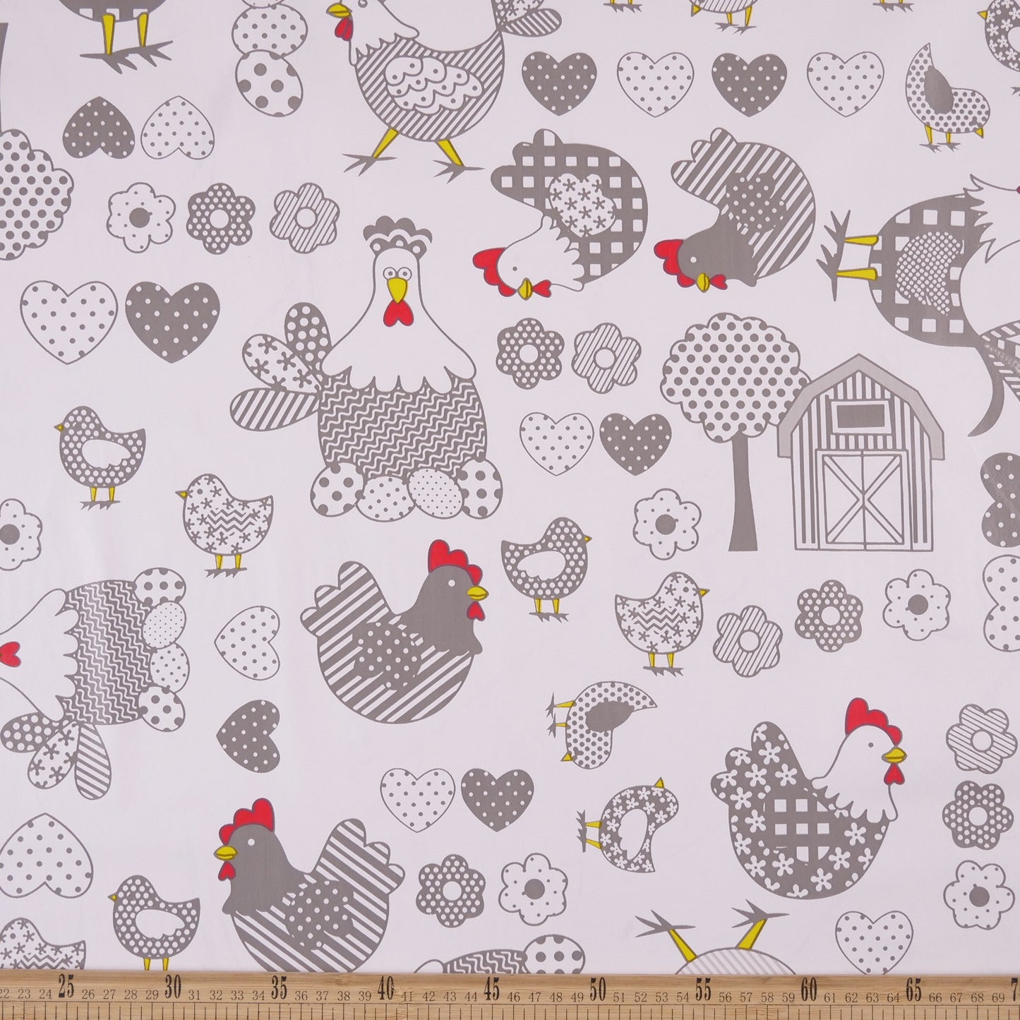 PVC DOBLE ESTAMPADO BLANCO BRILLANTE GALLINITAS