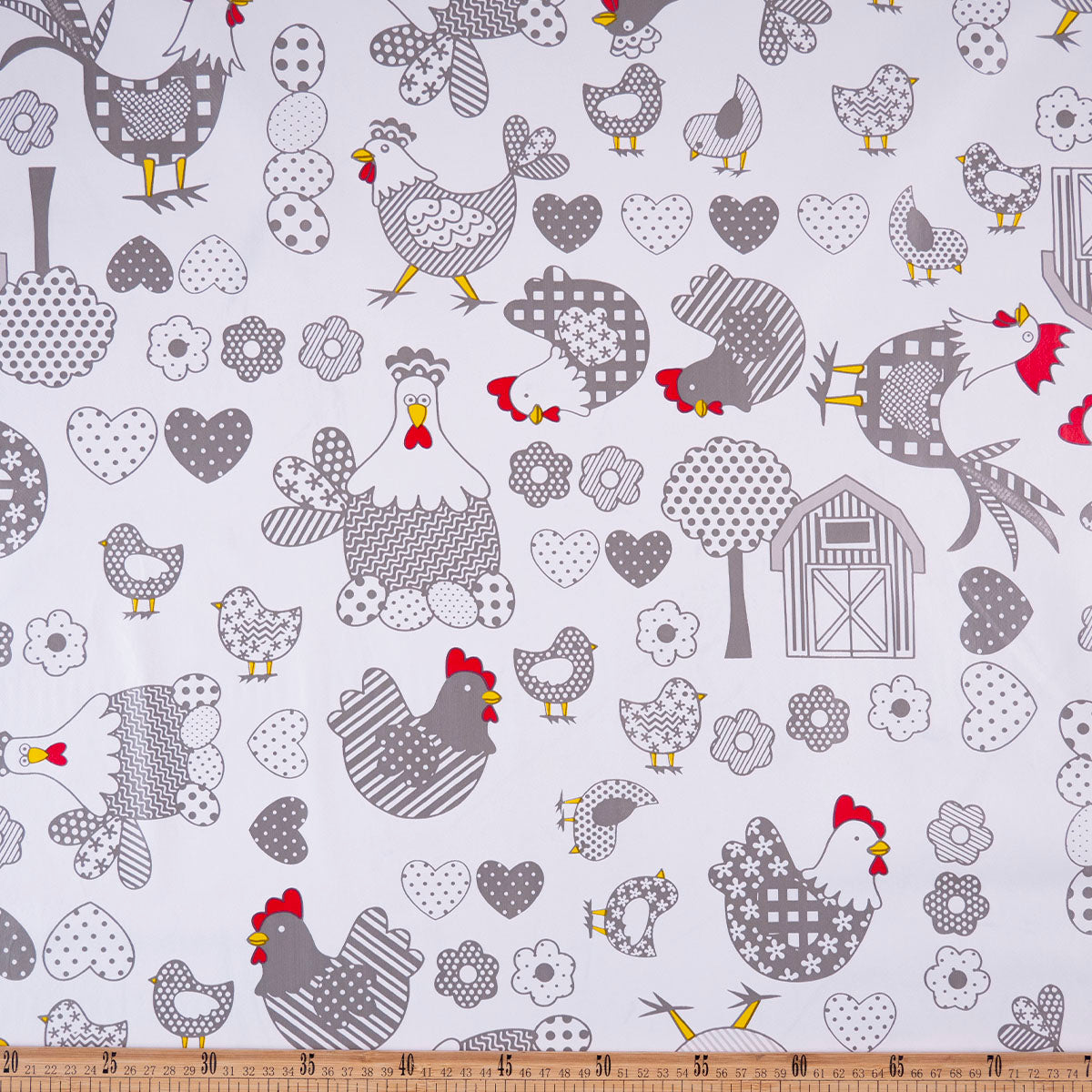 PVC DOBLE ESTAMPADO BLANCO BRILLANTE GALLINITAS