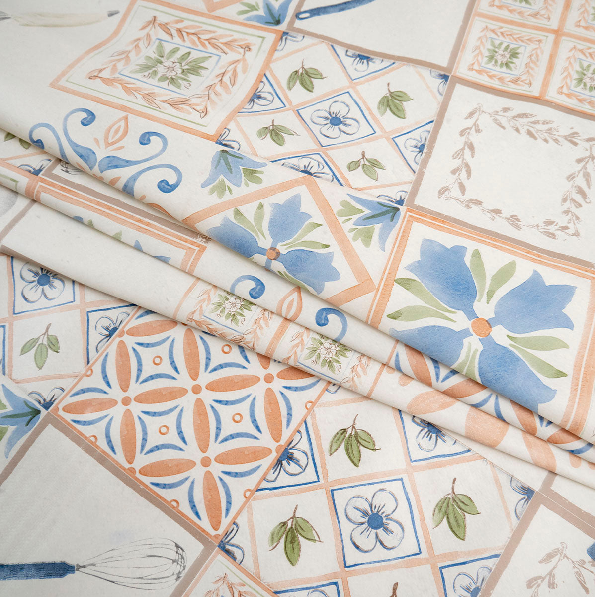 PVC DOBLE ESTAMPADO BLANCO PAPIRO AZULEJOS