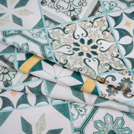 PVC DOBLE ESTAMPADO VERDE SICOMORO AZULEJO