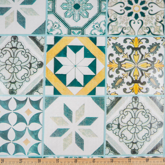 PVC DOBLE ESTAMPADO VERDE SICOMORO AZULEJO