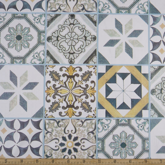 PVC DOBLE ESTAMPADO BLANCO BRILLANTE AZULEJOS
