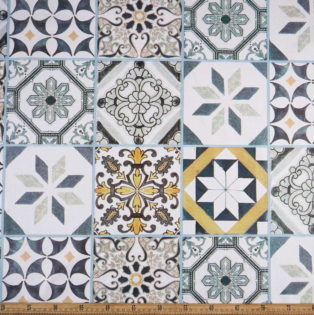 PVC DOBLE ESTAMPADO BLANCO BRILLANTE AZULEJOS