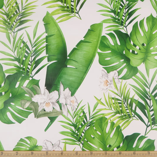 PVC DOBLE ESTAMPADO BLANCO BRILLANTE HOJAS