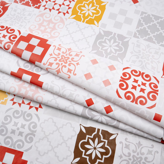 PVC DOBLE ESTAMPADO BLANCO BRILLANTE AZULEJOS