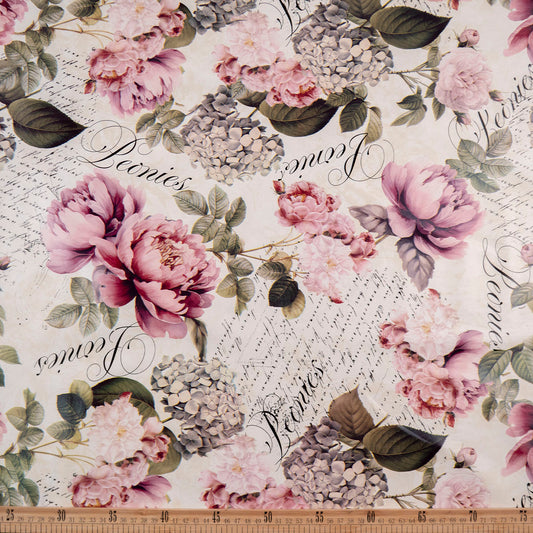 PVC DOBLE ESTAMPADO BLANCO PAPIRO FLORAL