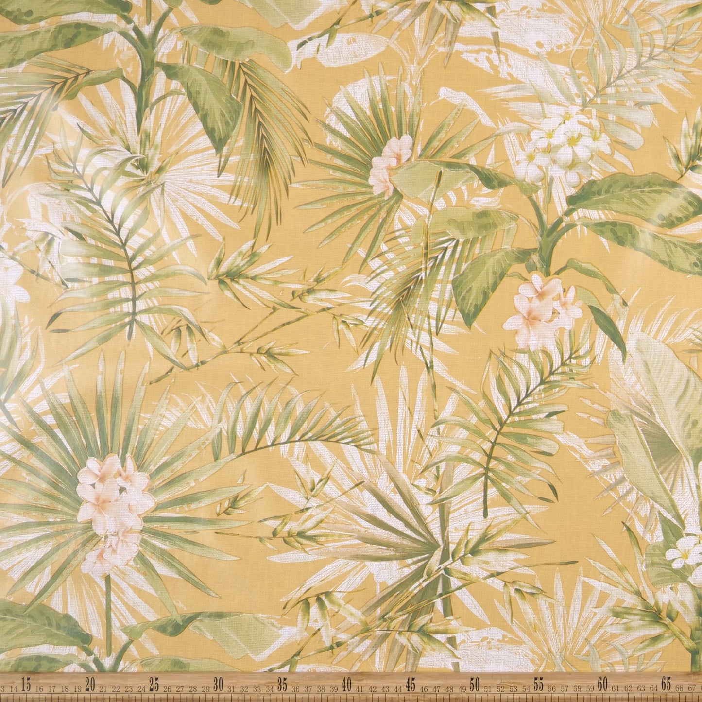 PVC DOBLE ESTAMPADO AMARILLO ANTIGUO CON HOJAS