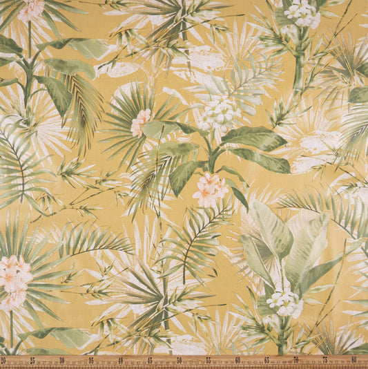 PVC DOBLE ESTAMPADO AMARILLO ANTIGUO CON HOJAS