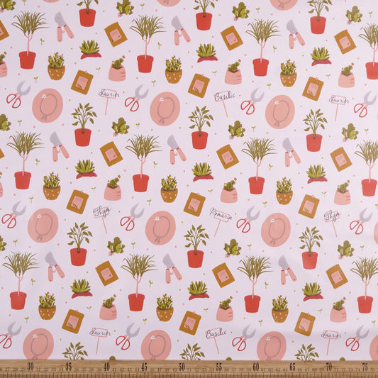 PVC DOBLE ESTAMPADO BLANCO BRILLANTE JARDIN