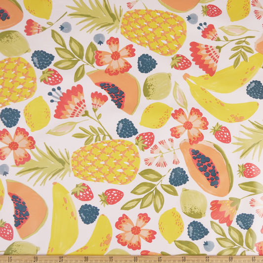 PVC DOBLE ESTAMPADO BLANCO BRILLANTE FRUTAS