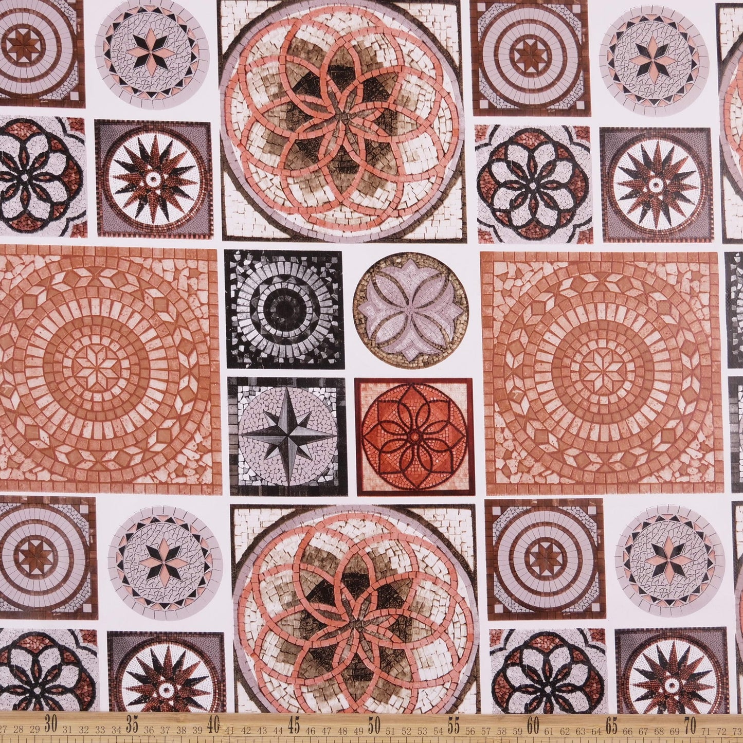 PVC DOBLE ESTAMPADO MARRON OJO TIGRE AZULEJOS