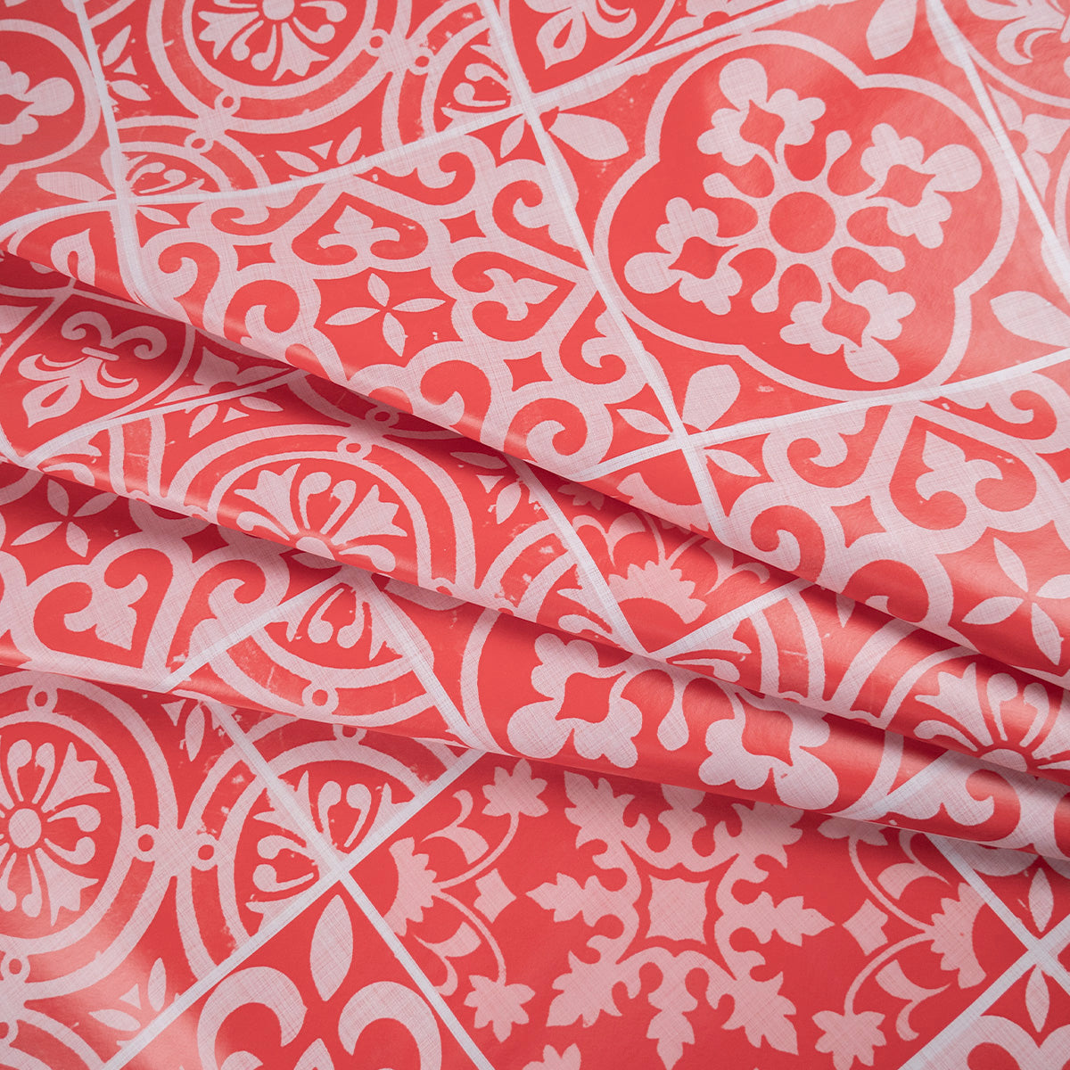 PVC DOBLE ESTAMPADO ROJO CARMESI AZULEJOS