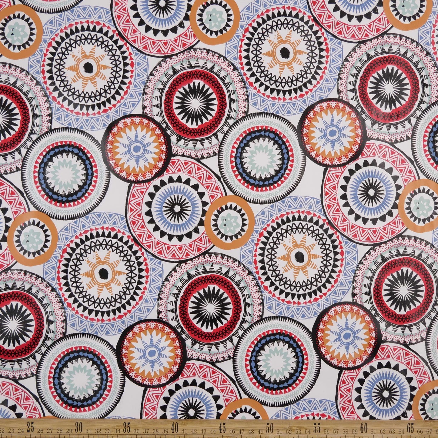 PVC DOBLE ESTAMPADO BLANCO BRILLANTE GEOMETRICO