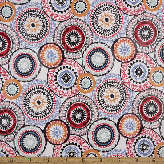 PVC DOBLE ESTAMPADO BLANCO BRILLANTE GEOMETRICO