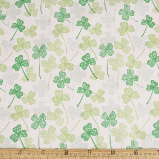 PVC DOBLE ESTAMPADO BLANCO BRILLANTE TREBOL