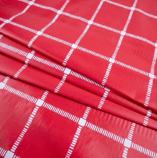 PVC DOBLE ESTAMPADO ROJO LOLLIPOP CUADRICULADO