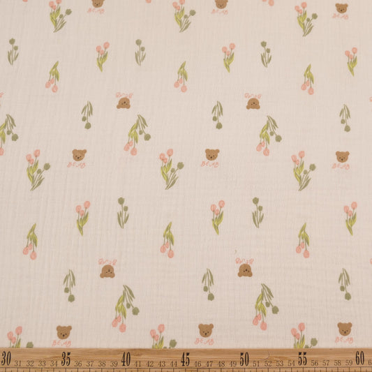 BABY COTTON INFANTIL AMARILLO CERA FLORES Y OSITOS