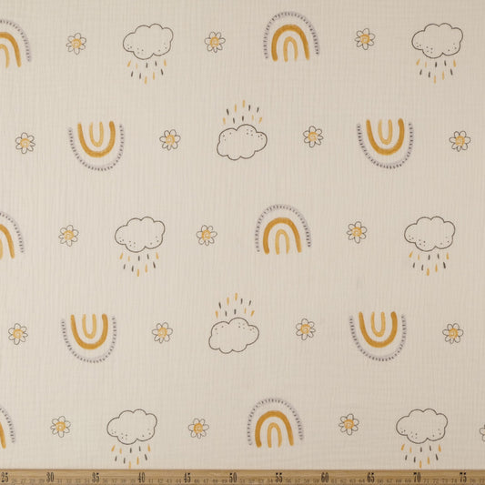 BABY COTTON INFANTIL BEIGE ARENA CLARA NUBES Y ARCOIRIS