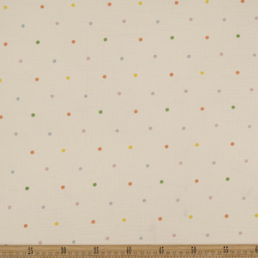 BABY COTTON INFANTIL BEIGE ARENA CLARA MOTAS COLORIDAS