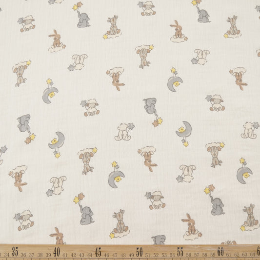 BABY COTTON INFANTIL AMARILLO CERA ANIMALITOS Y GLOBOS