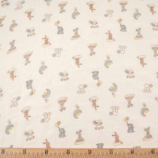 BABY COTTON INFANTIL AMARILLO CERA ANIMALITOS Y GLOBOS