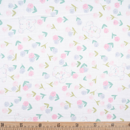 BABY COTTON INFANTIL BLANCO BRILLANTE FLORES