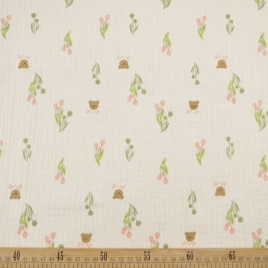BABY COTTON INFANTIL AMARILLO CERA FLORES Y OSITOS