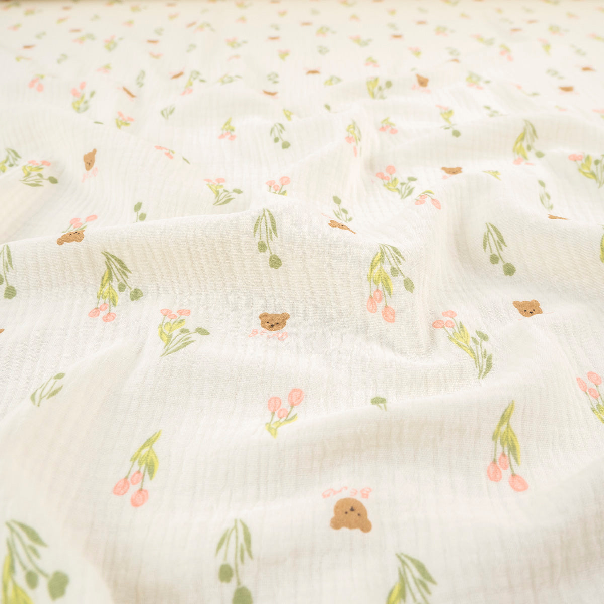 BABY COTTON INFANTIL AMARILLO CERA FLORES Y OSITOS