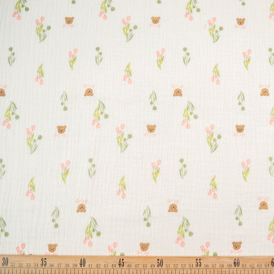 BABY COTTON INFANTIL AMARILLO CERA FLORES Y OSITOS