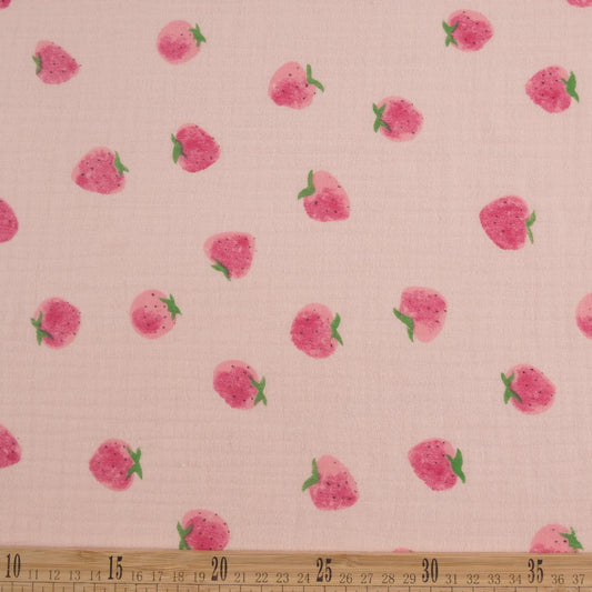 BABY COTTON INFANTIL ROSA FLOR CLARA FRUTILLAS ACUARELADAS