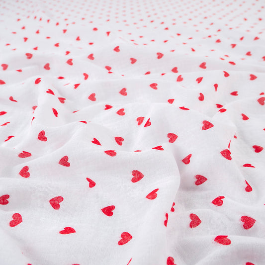 BABY COTTON INFANTIL BLANCO BRILLANTE CORAZONES ROJOS