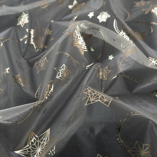 ORGANZA NAVIDAD GRIS PLATA FROZEN