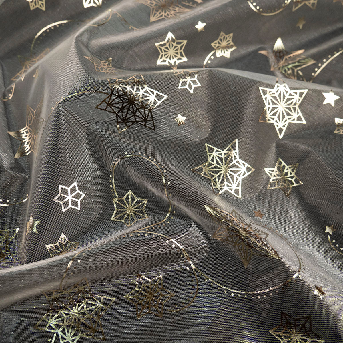 ORGANZA NAVIDAD GRIS PLATA FROZEN