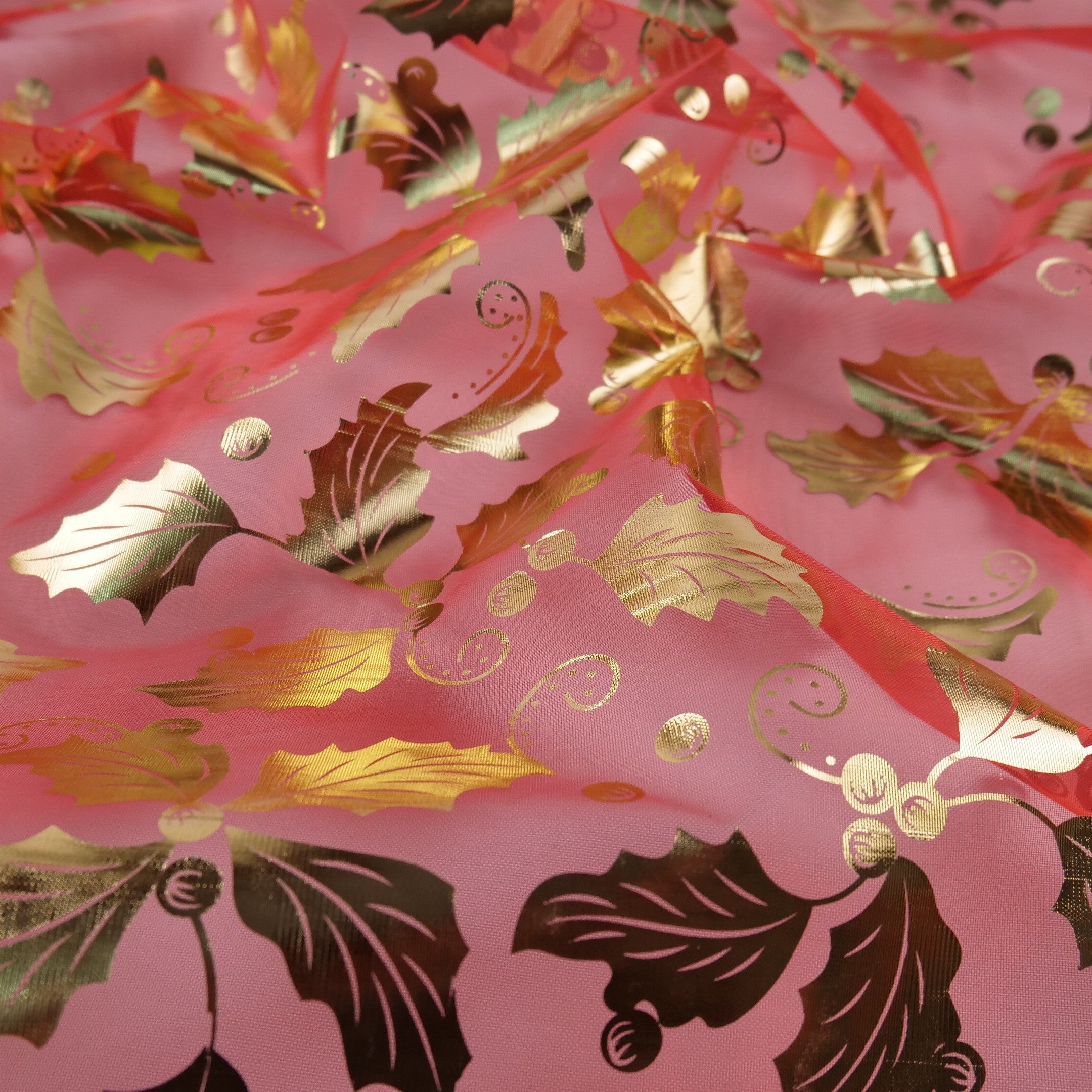 ORGANZA NAVIDAD ROJO CARMESI ADORNO NAVIDEÑO