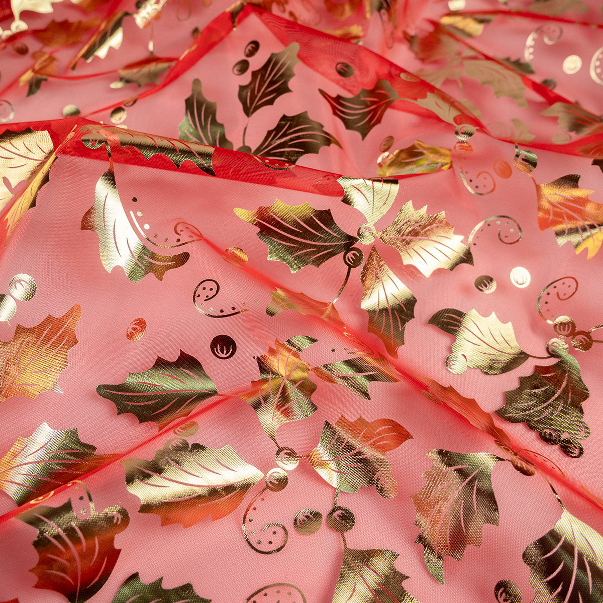 ORGANZA NAVIDAD ROJO CARMESI ADORNO NAVIDEÑO