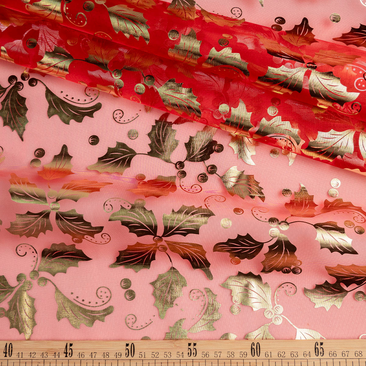 ORGANZA NAVIDAD ROJO CARMESI ADORNO NAVIDEÑO