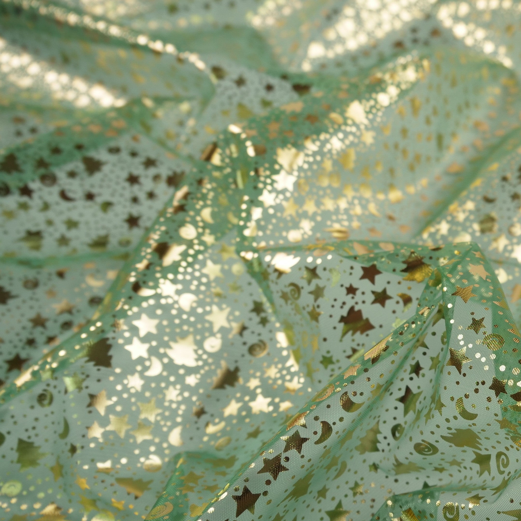 ORGANZA NAVIDAD VERDE FRIJOL