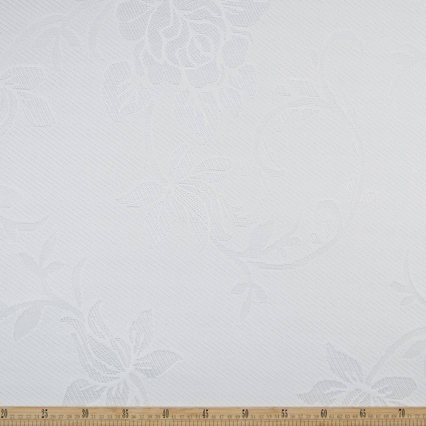 JACQUARD BAMBU BLANCO BRILLANTE TEXTURADO FLORAL