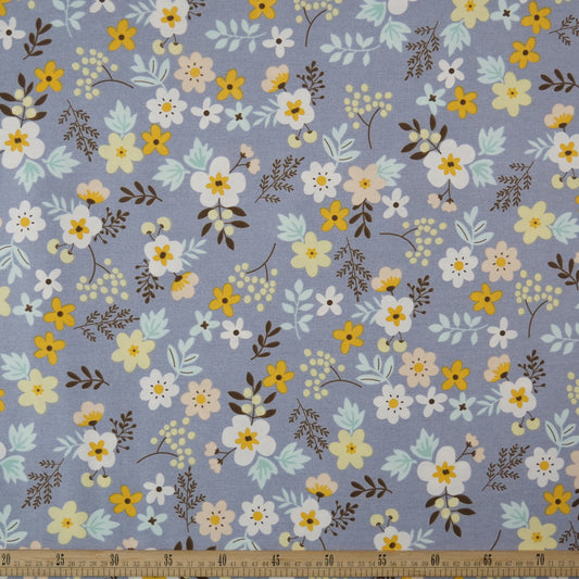 PERCAL 320 HILOS ESTAMPADA GRIS ALLOY FLORAL PEQUEÑO