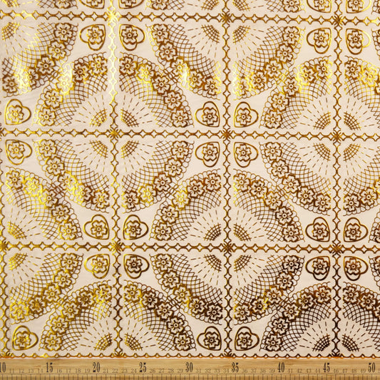 PVC DORADO CAMEL CARAMELO AZULEJO GEOMETRICO
