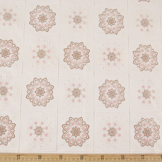 PVC JACQUARD NATURAL PERGAMINO MANDALAS