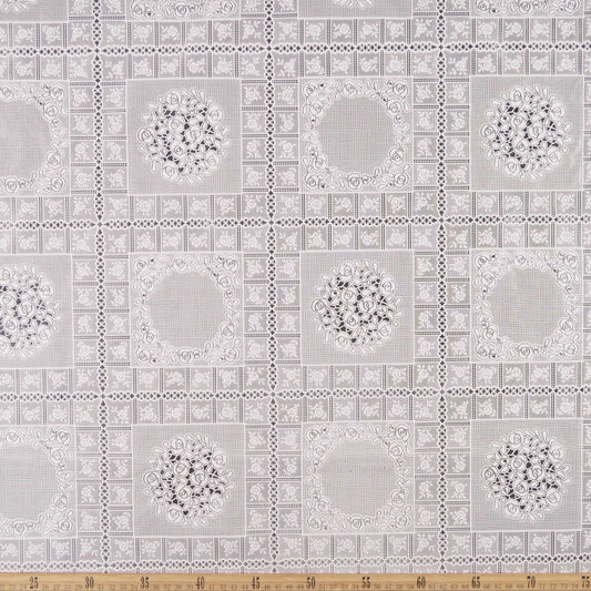 PVC JACQUARD BLANCO BRILLANTE AZULEJOS