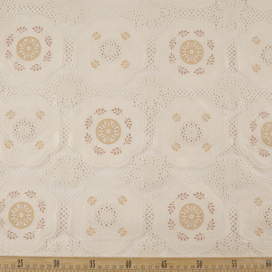 PVC JACQUARD NATURAL PERGAMINO MANDALAS