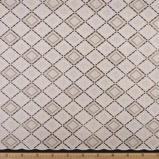 PVC JACQUARD NATURAL PERGAMINO ROMBOS