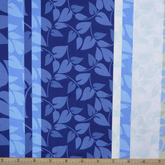PERCAL TC ESTAMPADO XL AZUL MARINO CLARO CON HOJAS