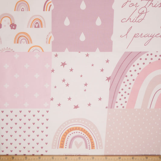 PERCAL TC ESTAMPADO XL BLANCO BRILLANTE CUADROS CON DISEÑO INFANTIL